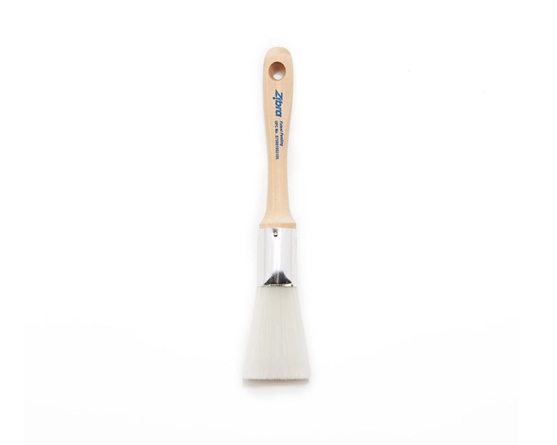 Zibra Fan Paint Brush for Painting Molding, Routed Edges, Flat Surfaces, and Furniture, White, 1.25-inch - Image 1